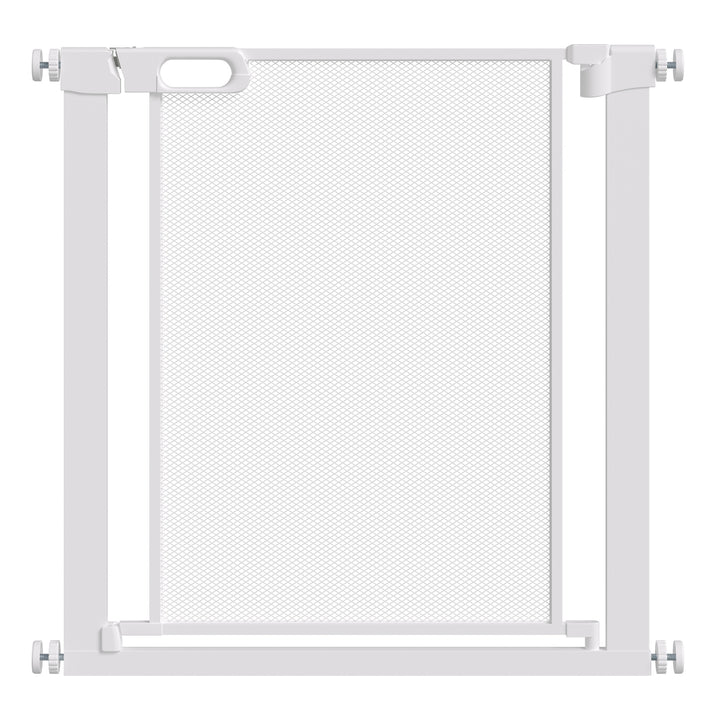 PawHut Pressure Fit Safety Gate for Doors and Stairs, Dog Gate with Auto Close, Pet Barrier for Hallways, with Double Locking Openings 75-82 cm White