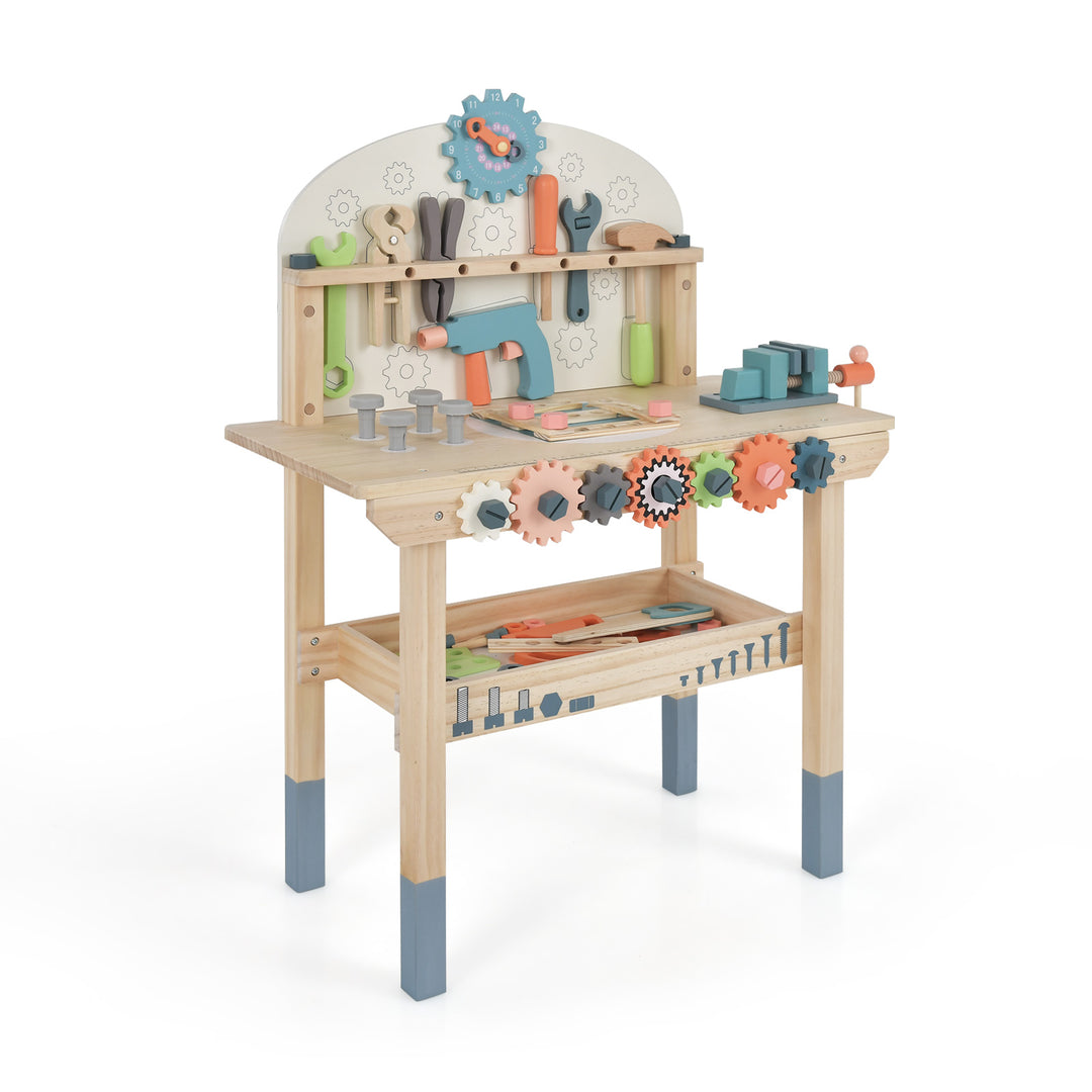 Kids Play Tool Workbench with Rich Tool Set and Realistic Accessories