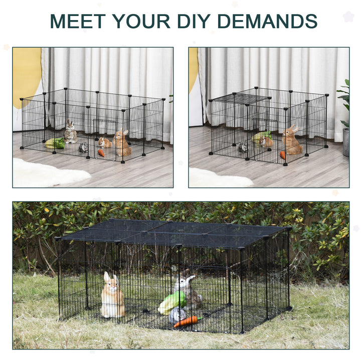 Pet Playpen DIY Small Animal Cage Metal Fence with Door, 22 Pieces, for Bunny Chinchilla Hedgehog Guinea Pig