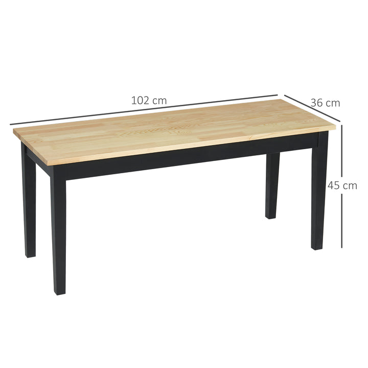 Wood Dining Bench, White Base