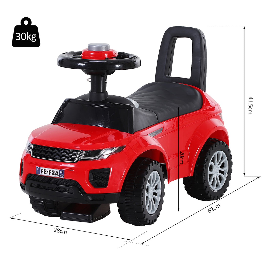 3-in-1 Ride On Car Foot To Floor Slider Toddler w/ Horn Steering Wheel NO POWER Manual Under Seat Storage Safe Design Red