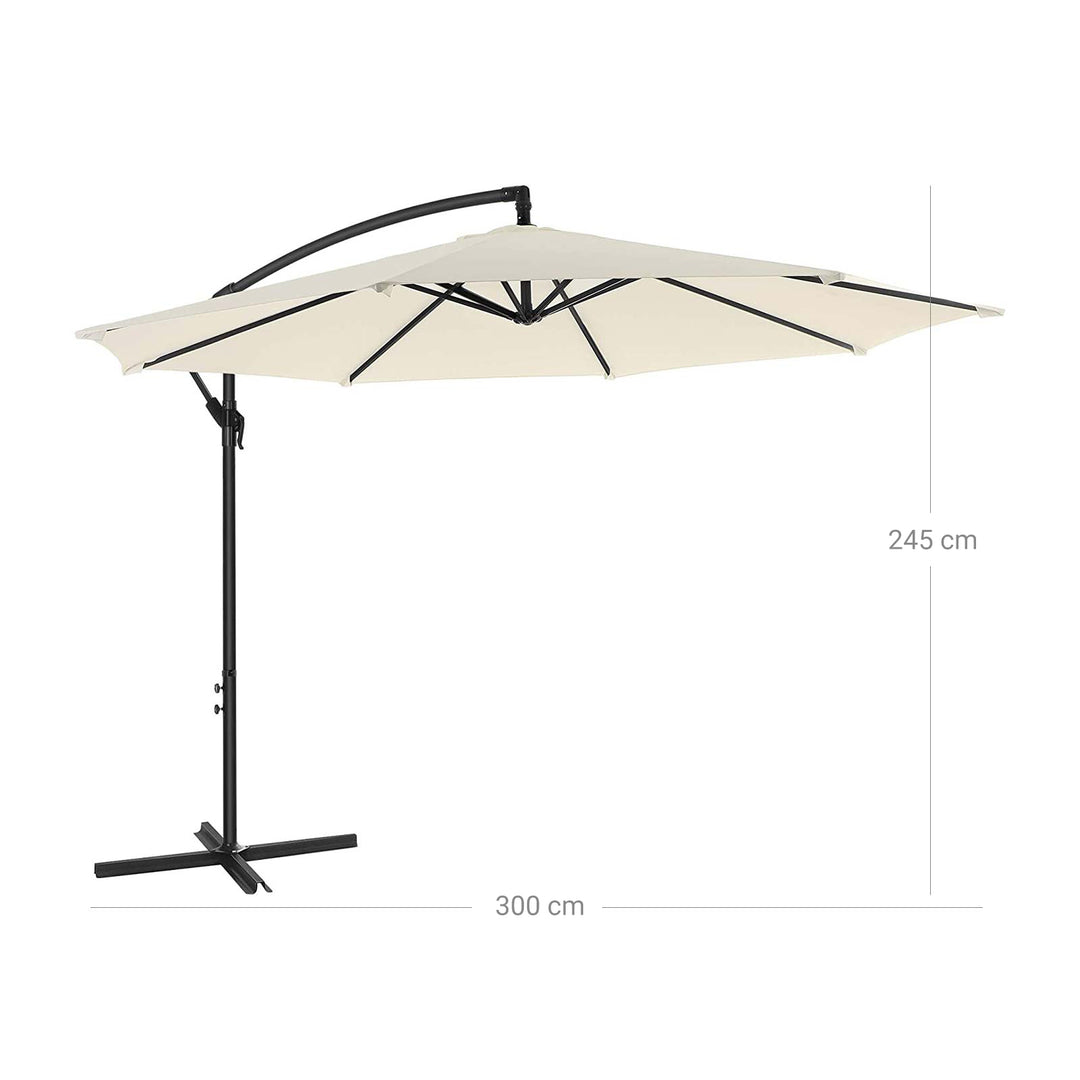 SONGMICS Cantilever Garden Patio Umbrella with Base
