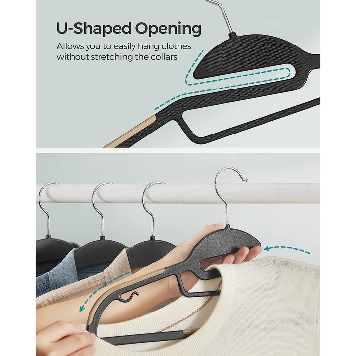 Set of 20 Plastic Hangers Black and Brown