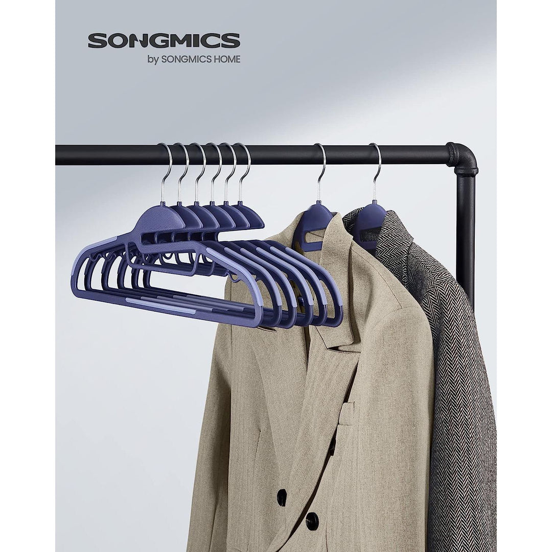 SONGMICS Set of 20 Plastic Hangers Dark Blue Ash and Light Blue Ash