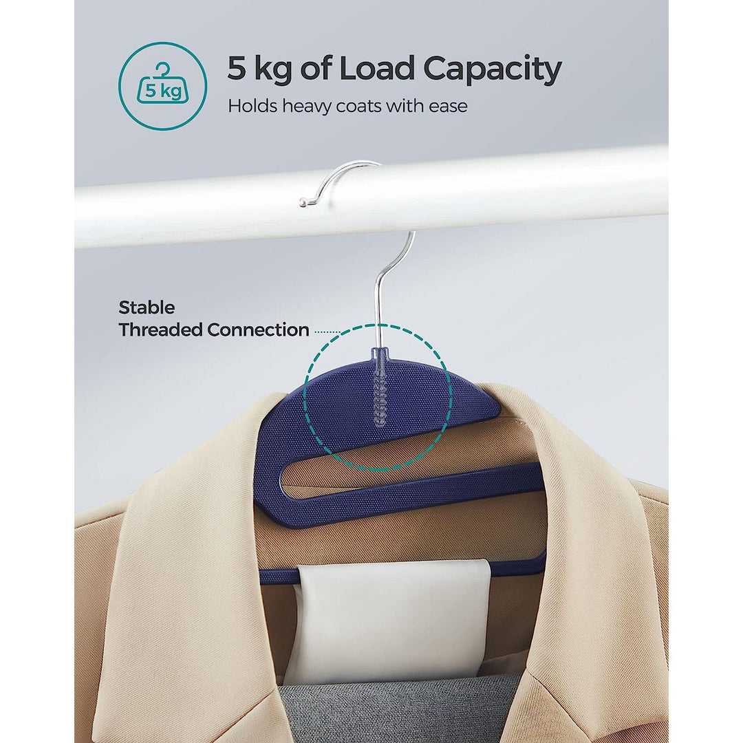 SONGMICS Set of 20 Plastic Hangers Dark Blue Ash and Light Blue Ash