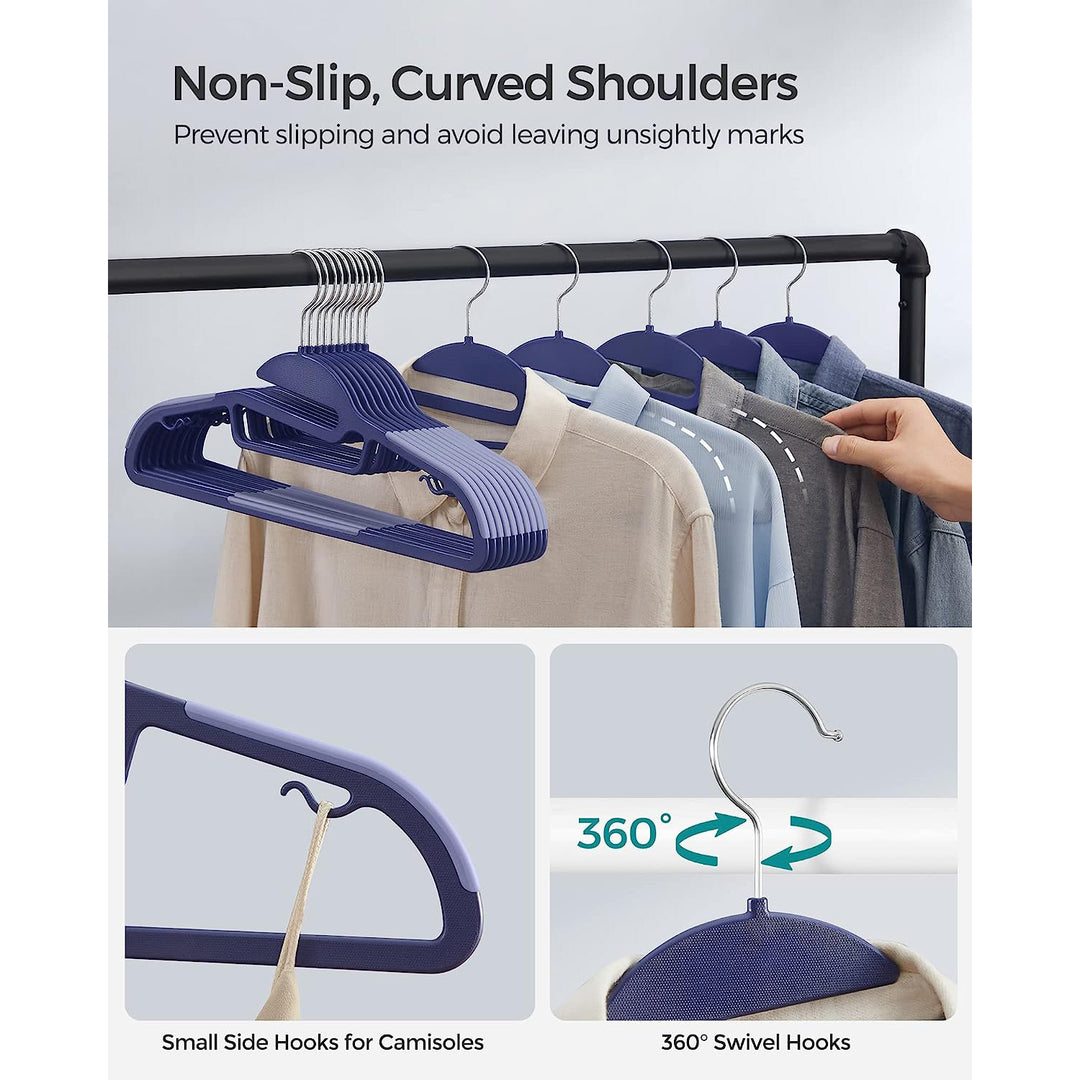 SONGMICS Set of 20 Plastic Hangers Dark Blue Ash and Light Blue Ash
