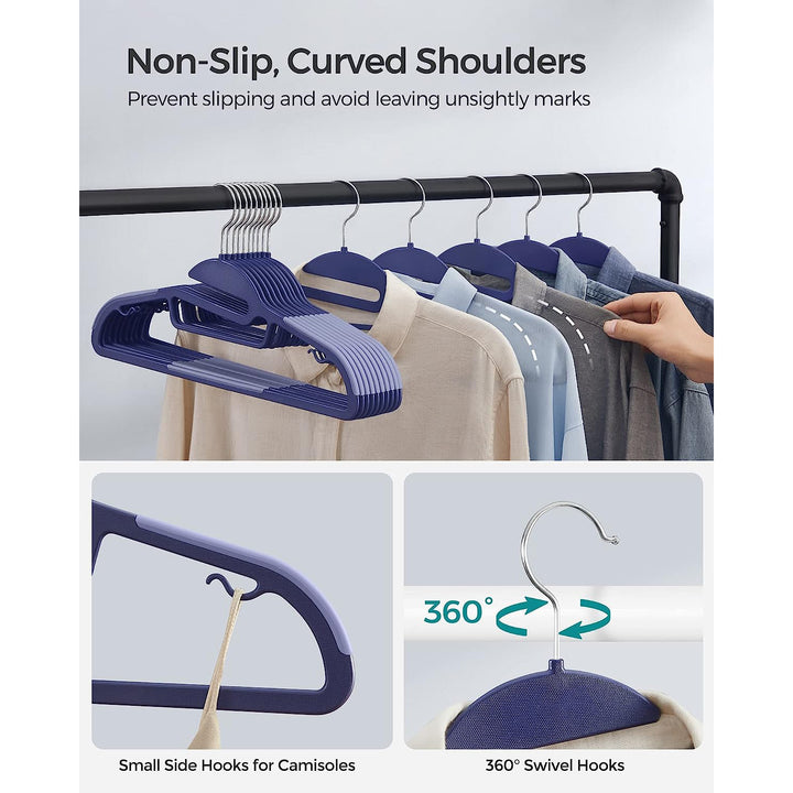 SONGMICS Set of 20 Plastic Hangers Dark Blue Ash and Light Blue Ash
