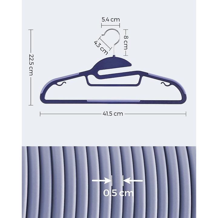 SONGMICS Set of 20 Plastic Hangers Dark Blue Ash and Light Blue Ash