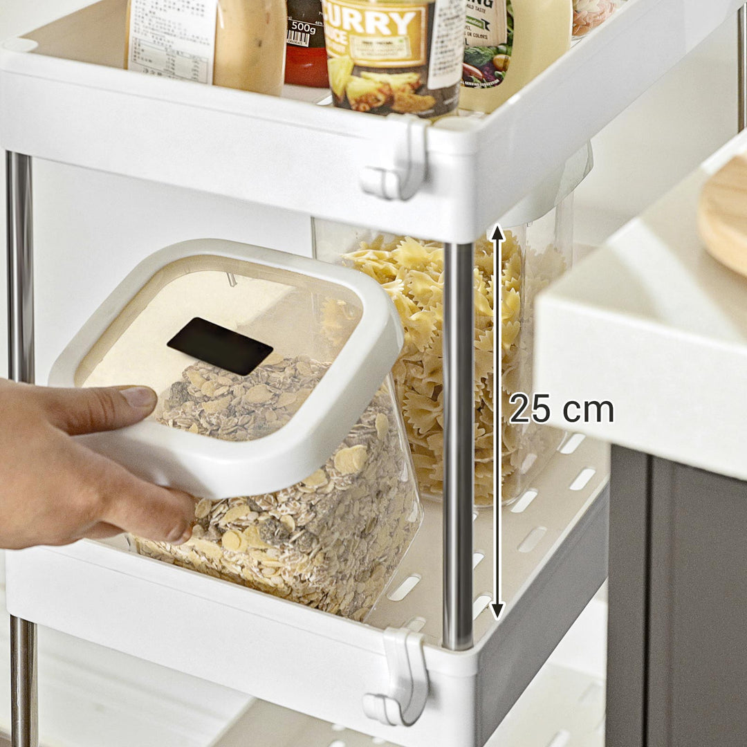 White Storage Trolley with 3 Baskets