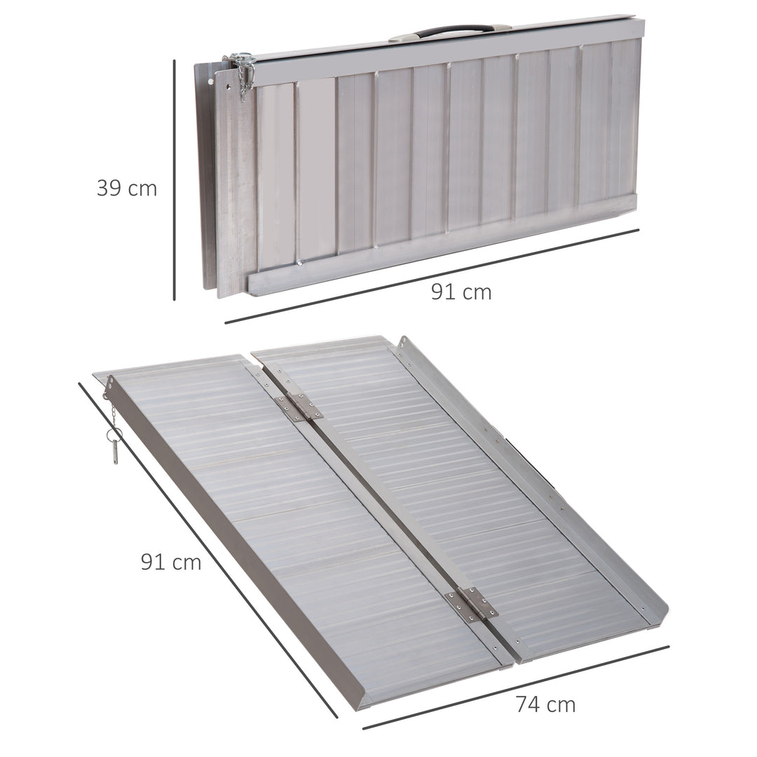 3ft Folding Aluminum Wheelchair Ramp Scooter Portable Mobility Assist Suitcase Access Aid Disabled