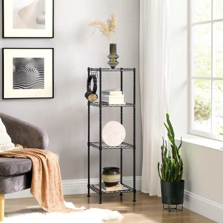4-Tier Bathroom Shelf Black