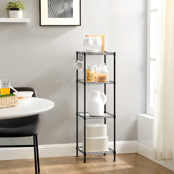 4-Tier Bathroom Shelf Black