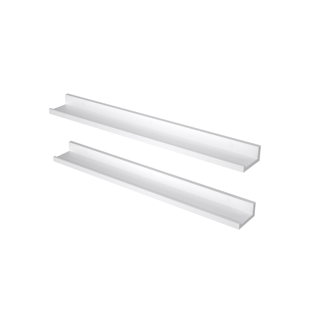 Set of 2 White Wall-Mounted Picture Ledge