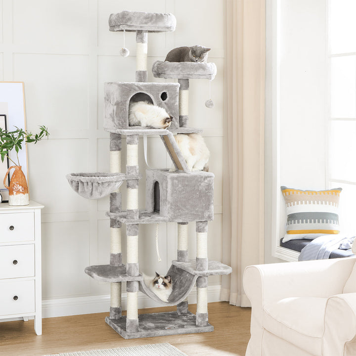 Light Grey Tall Cat Tree Activity Centre