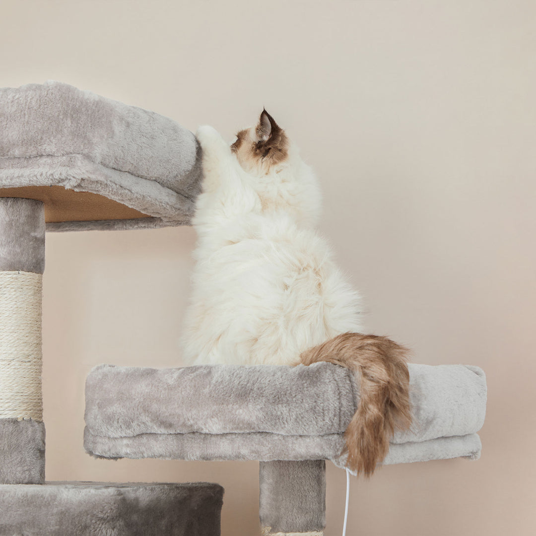 Light Grey Tall Cat Tree Activity Centre
