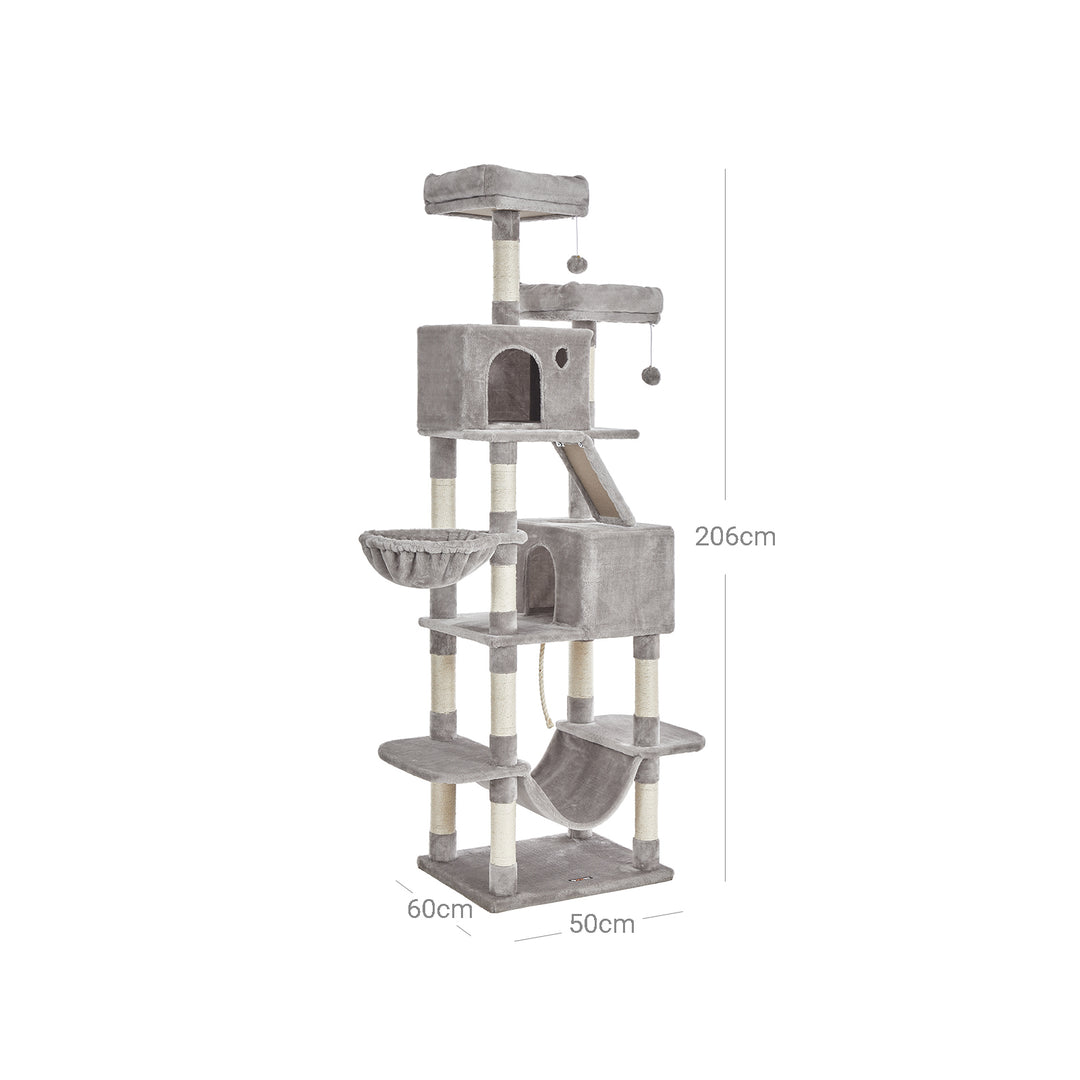 Light Grey Tall Cat Tree Activity Centre