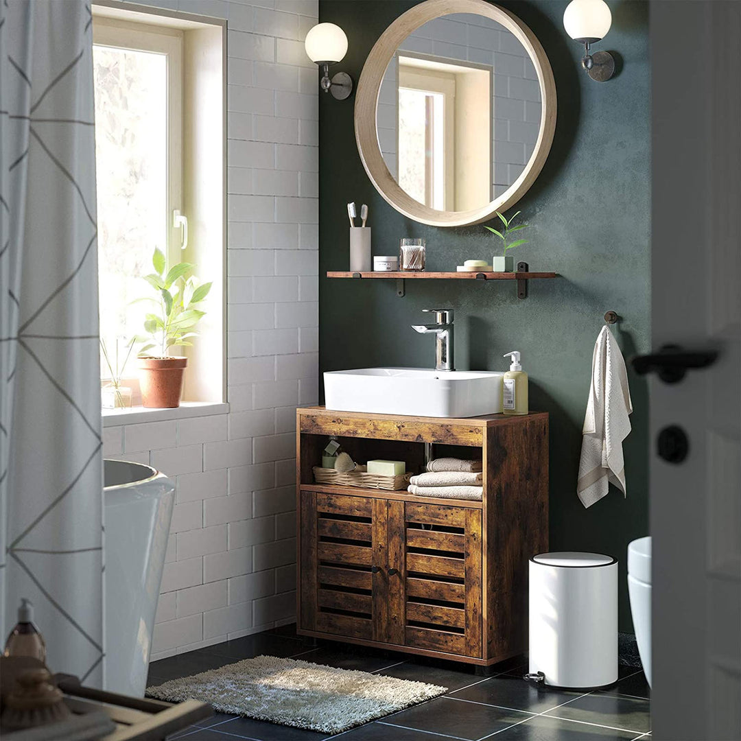 Under Sink Cabinet Rustic Brown