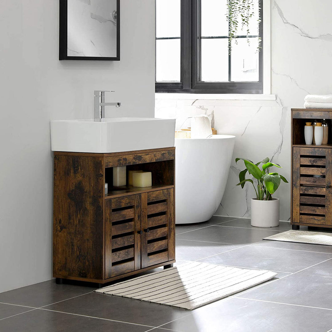 Under Sink Cabinet Rustic Brown