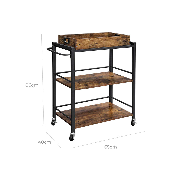 Universal Casters Kitchen Cart