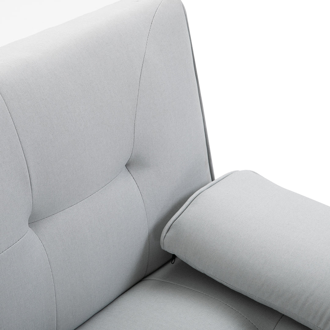 HOMCOM 3 Seater Sofa Bed Scandinavian Style Recliner Thick Cushions Adjustable Split Back Middle Table with Armrest Cup Holder, 72H x 181W
