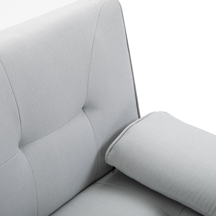 HOMCOM 3 Seater Sofa Bed Scandinavian Style Recliner Thick Cushions Adjustable Split Back Middle Table with Armrest Cup Holder, 72H x 181W