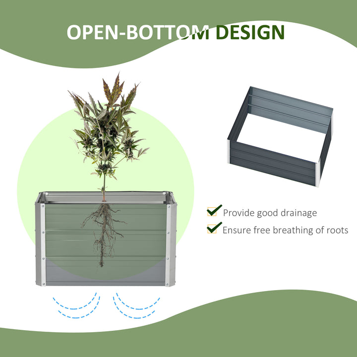 Raised Garden Bed, Elevated Metal Planter Box w/ Installation Gloves for Backyard, Patio to Grow Vegetables, Herbs, and Flowers, Grey