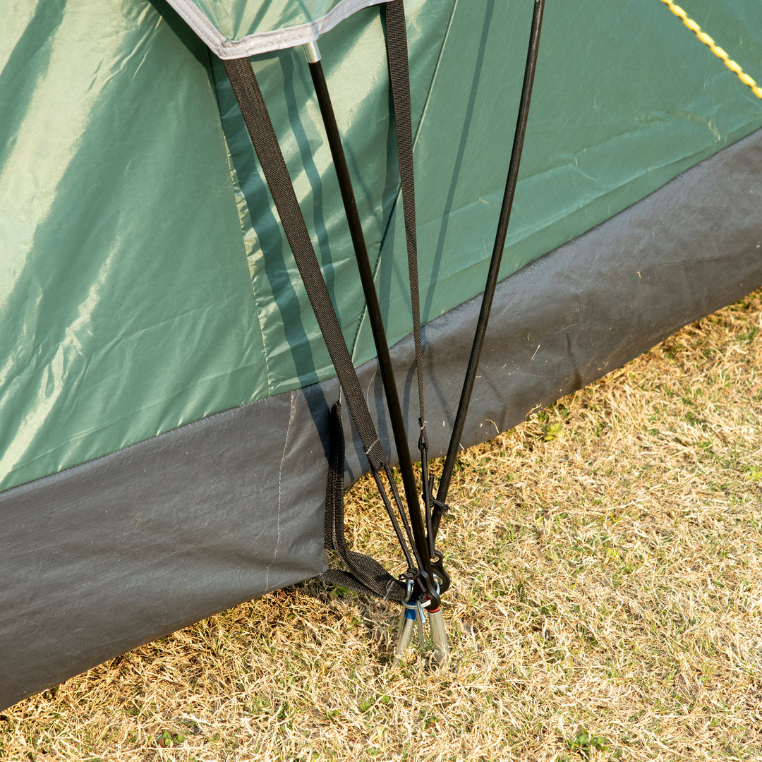 5-6 Man Dome Camping Tent Hiking Shelter UV Protection 3000mm Water Resistant Tunnel Tent - Dark Green