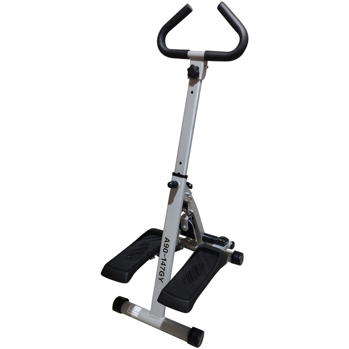 Stepper w/Handle Hand Grip Workout Fitness Machine For Fitness Aerobic Exercise Home Gym Grey
