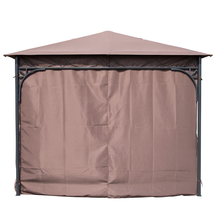 Outsunny 3x3 m Gazebo Pavilion-Coffee