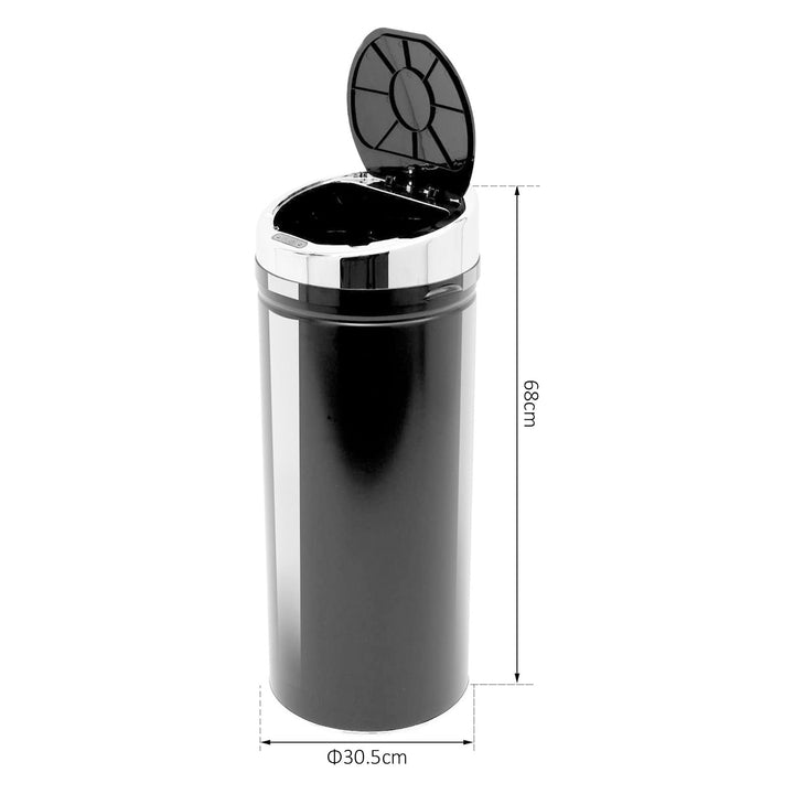 42L Stainless Steel Sensor Trash Can W/ Bucket-Black