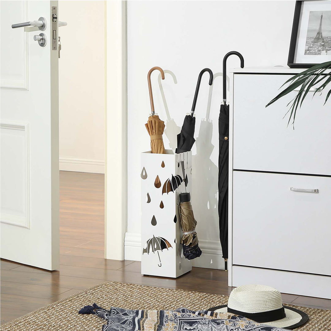 White Metal Umbrella Stand