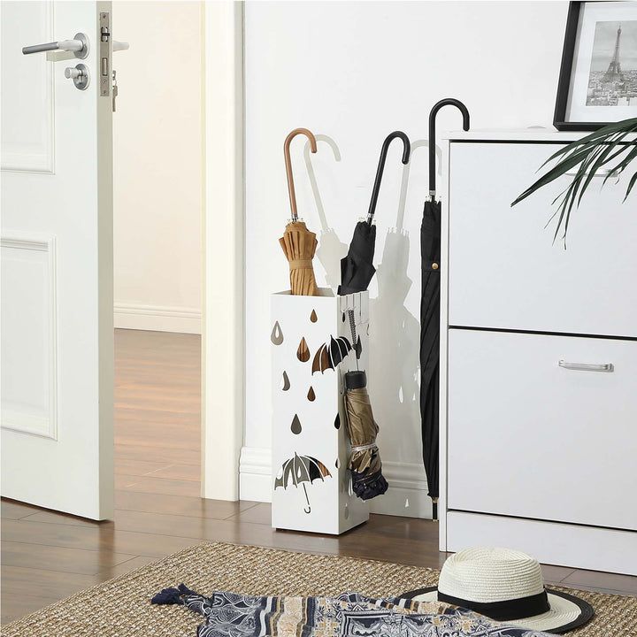 White Metal Umbrella Stand