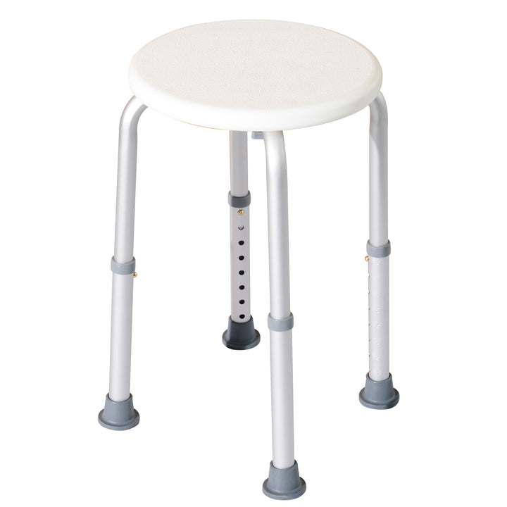Adjustable Non-Slip Shower and Bath Stool,  32.5Wx41Dx35.5-54H cm-Cream White