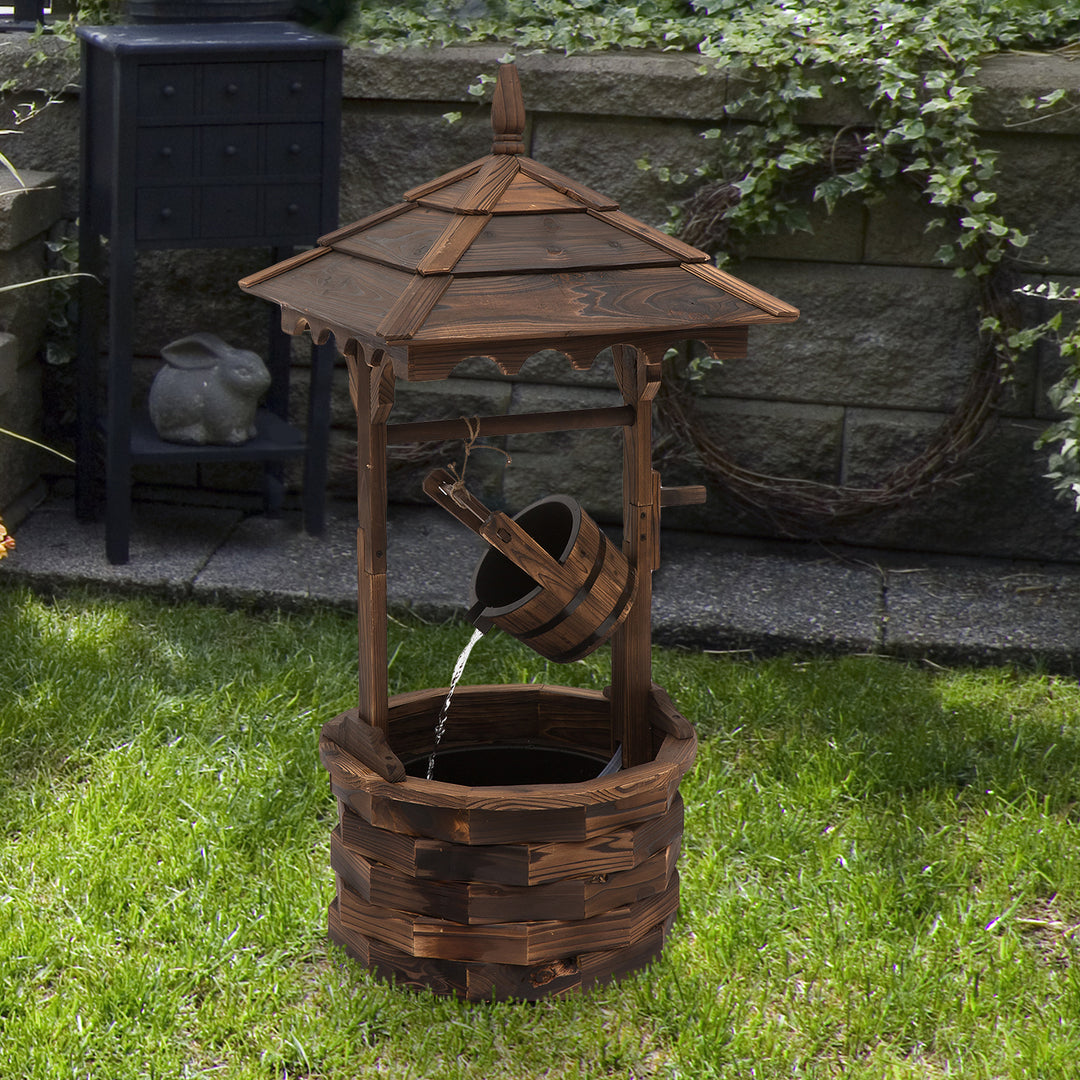 Fir Wood Outdoor Garden DŽcor Wishing Well Waterfall