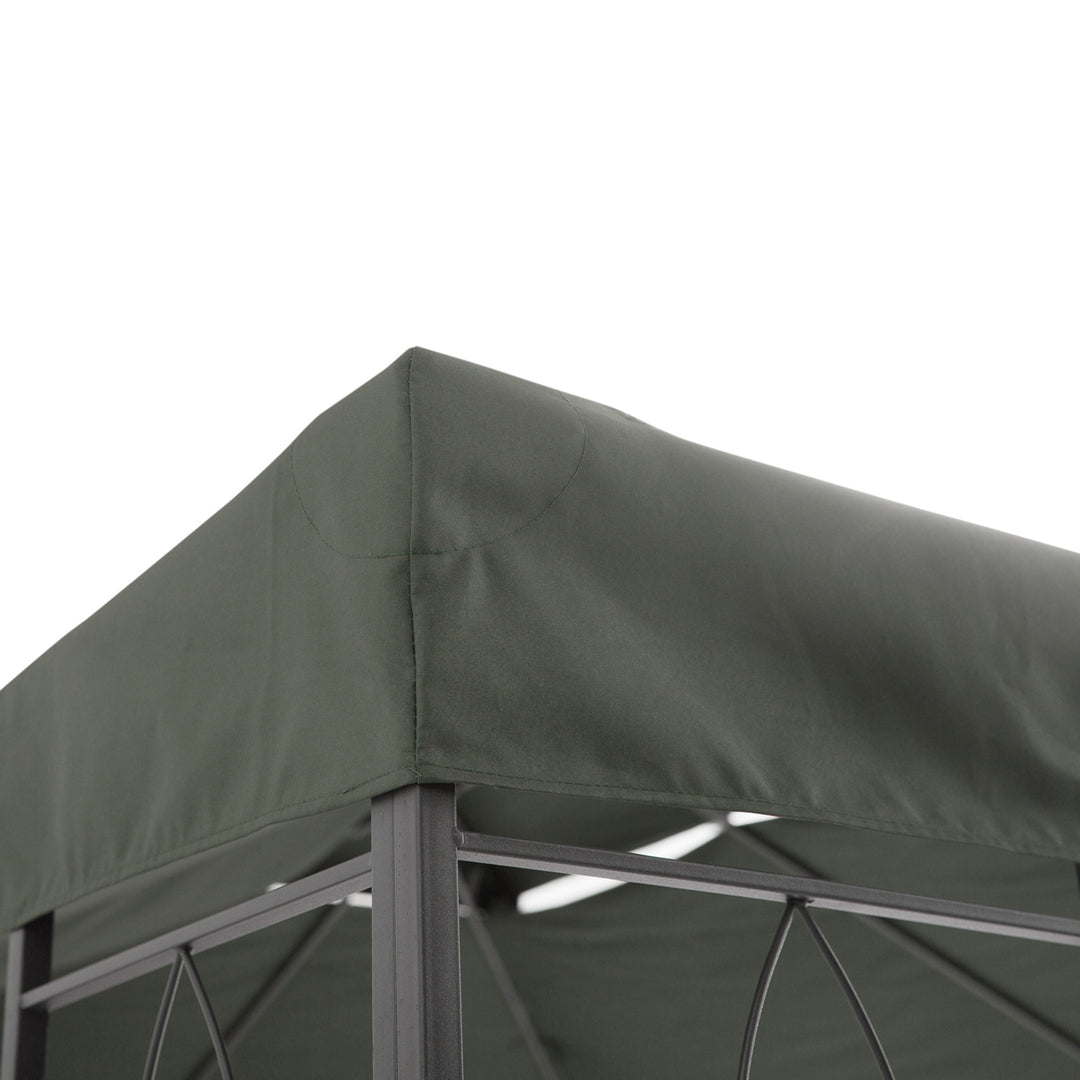 3x4m Gazebo Replacement Roof Canopy 2 Tier Top UV Cover Garden Patio Outdoor Sun Awning Shelters Deep Grey (TOP ONLY)