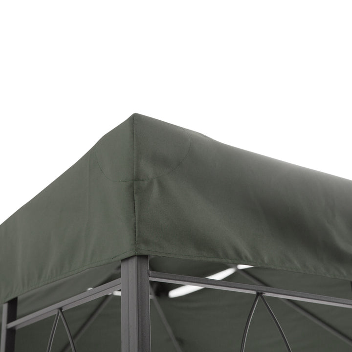 3x4m Gazebo Replacement Roof Canopy 2 Tier Top UV Cover Garden Patio Outdoor Sun Awning Shelters Deep Grey (TOP ONLY)
