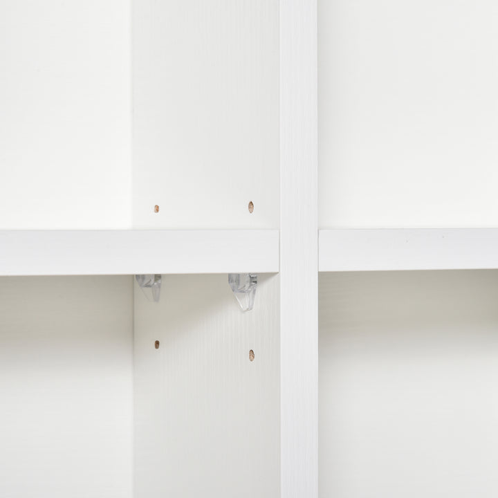 HOMCOM 480 CD / 312 DVD Storage Shelf Rack Media Storage Unit Shelves Racks Wooden Bookcase Display Unit with 4 Adjustable Shelves White