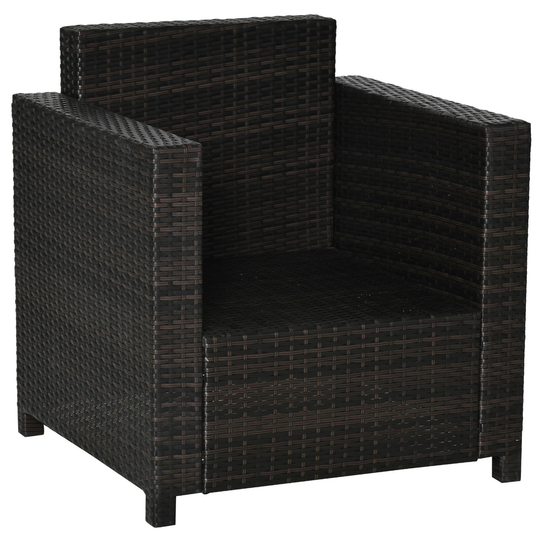 Rattan Garden All-Weather Wicker Single Sofa - Black