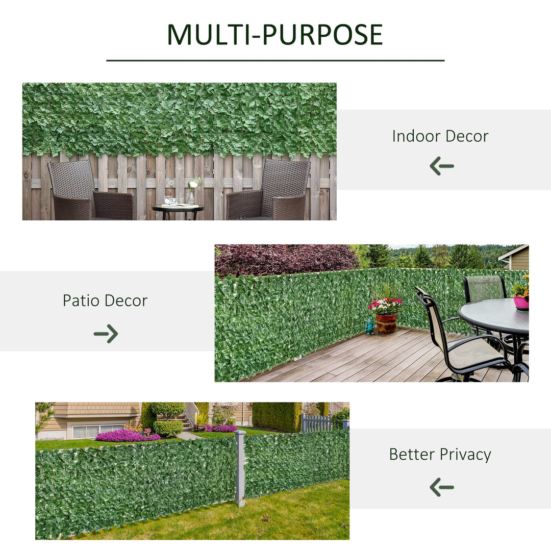 Artificial Leaf Hedge Screen for Garden Outdoor Indoor Decor, 3M x 1M Dark Green