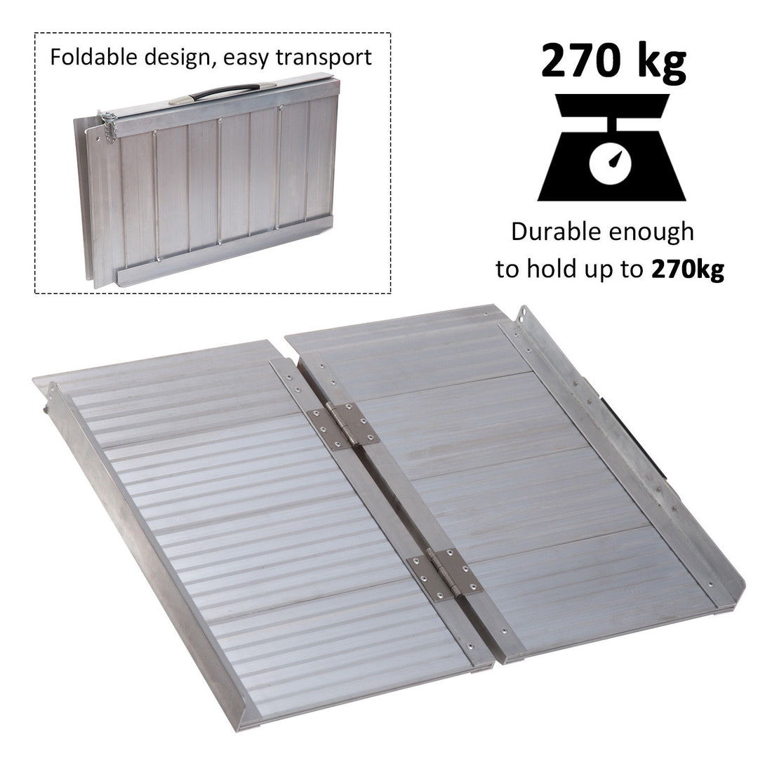 2ft Folding Aluminum Wheelchair Ramp Scooter Portable Mobility Assist Suitcase Access Aid Disabled