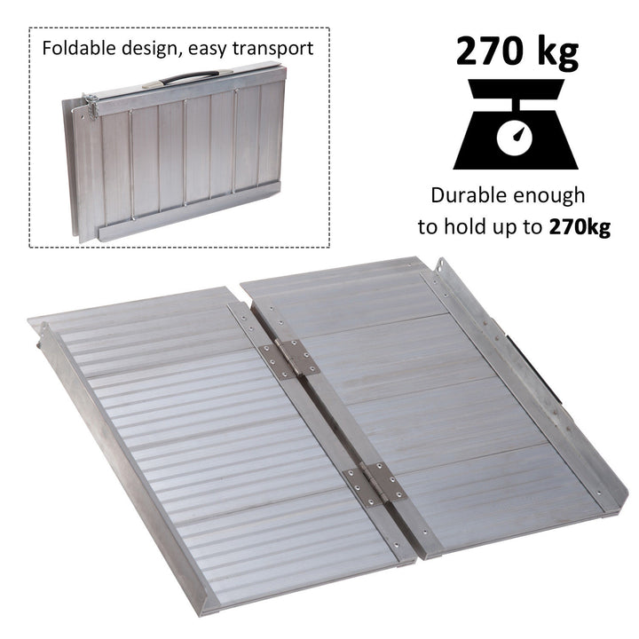2ft Folding Aluminum Wheelchair Ramp Scooter Portable Mobility Assist Suitcase Access Aid Disabled