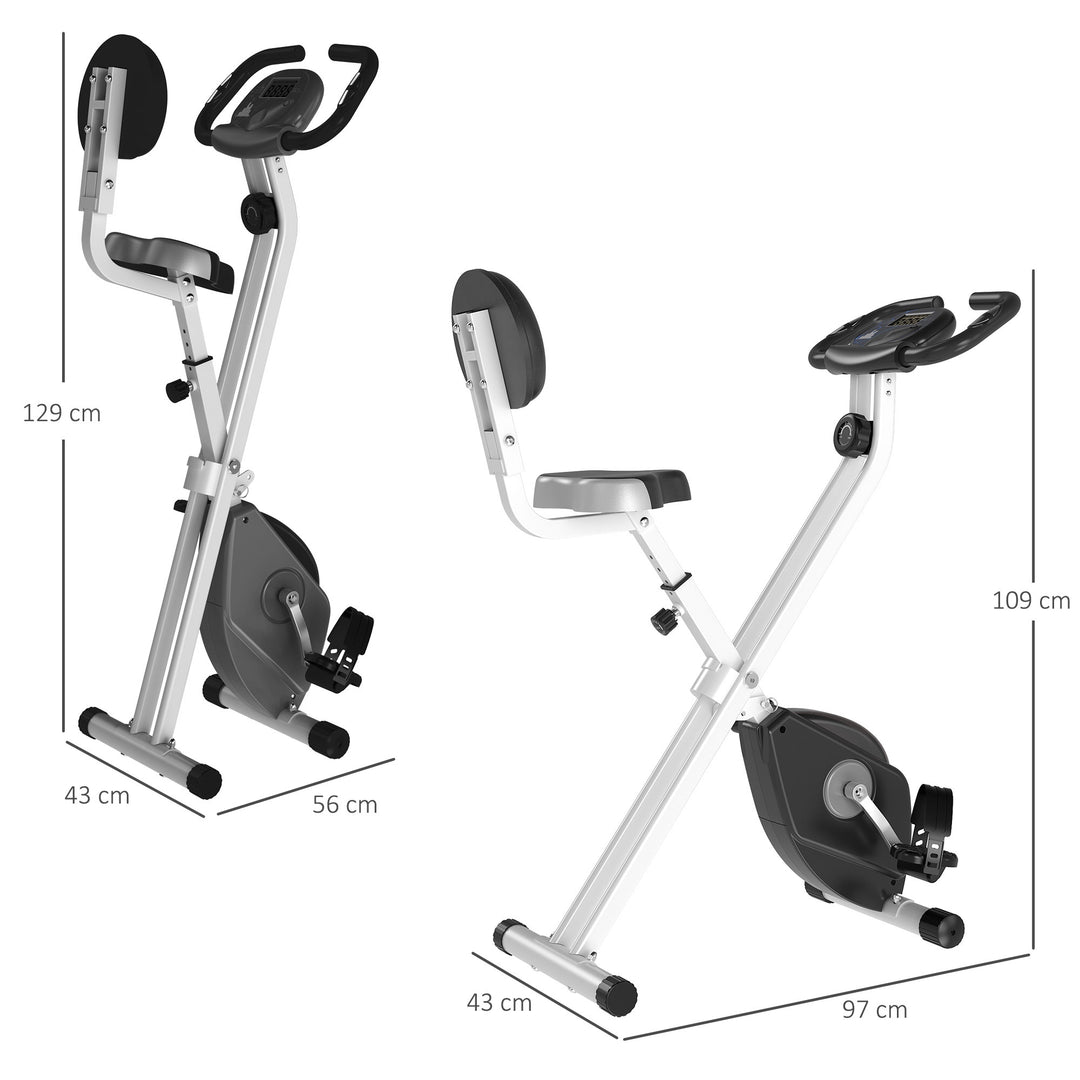 HOMCOM Steel Manual Resistance Exercise Bike w/ LCD Monitor Black