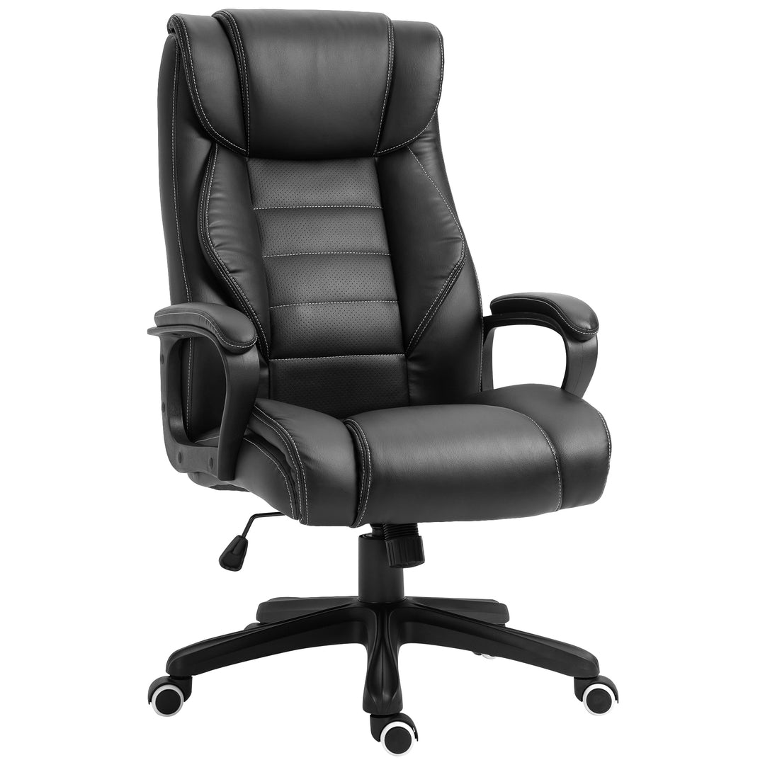 Vinsetto High Back Executive Office Chair 6- Point Vibration Massage Extra Padded Swivel Ergonomic Tilt Desk Seat, Black