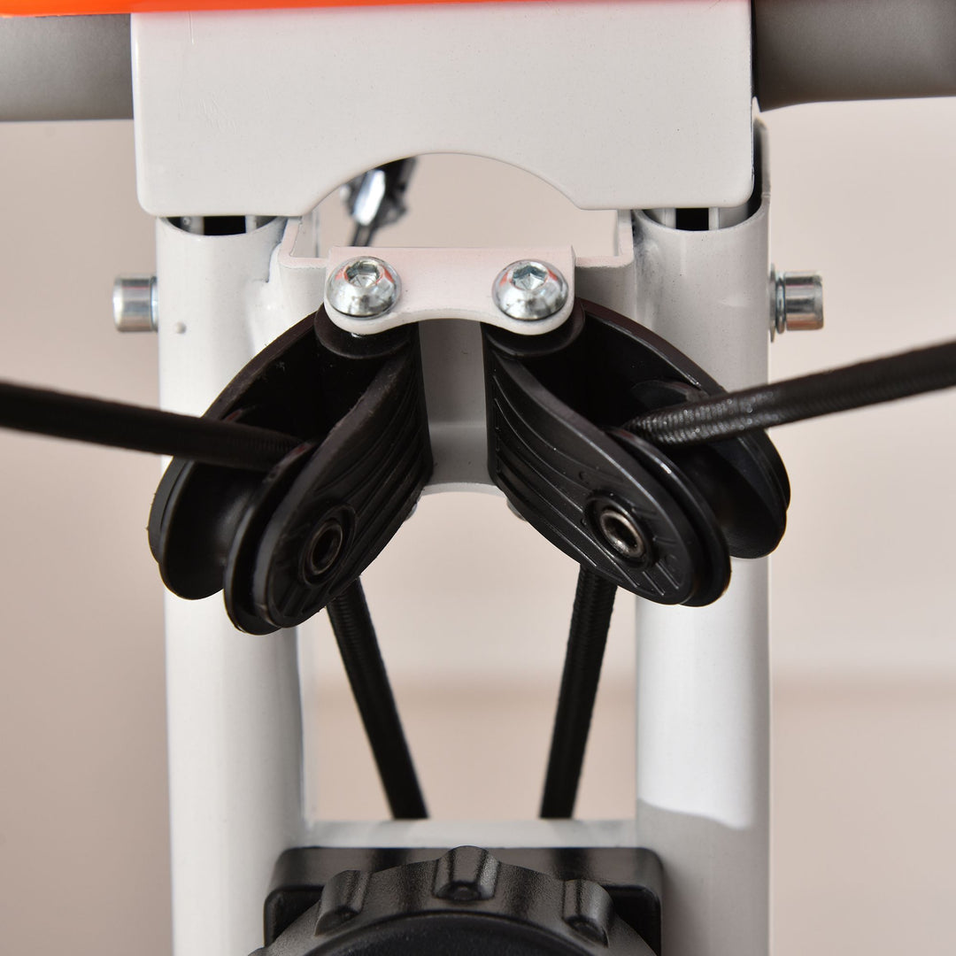 HOMCOM 2-in-1 Upright  Exercise Bike Stationary Foldable Magnetic Recumbent Cycling with Arm Resistance Bands Orange
