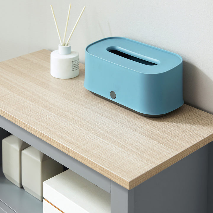 kleankin Bathroom Floor Storage Cabinet Free Standing Unit with Compartment Adjustable Shelf Double-door Design, Free Standing Organizer, Grey