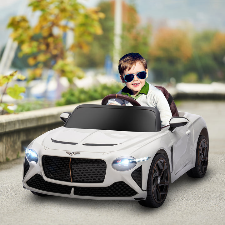 Bentley Bacalar Licensed 12V Kids Electric Ride on Car with Remote Control, Powered Electric Car with Portable Battery, Music, Horn, Lights, Suspension Wheels, for Ages 3-5 Years - White
