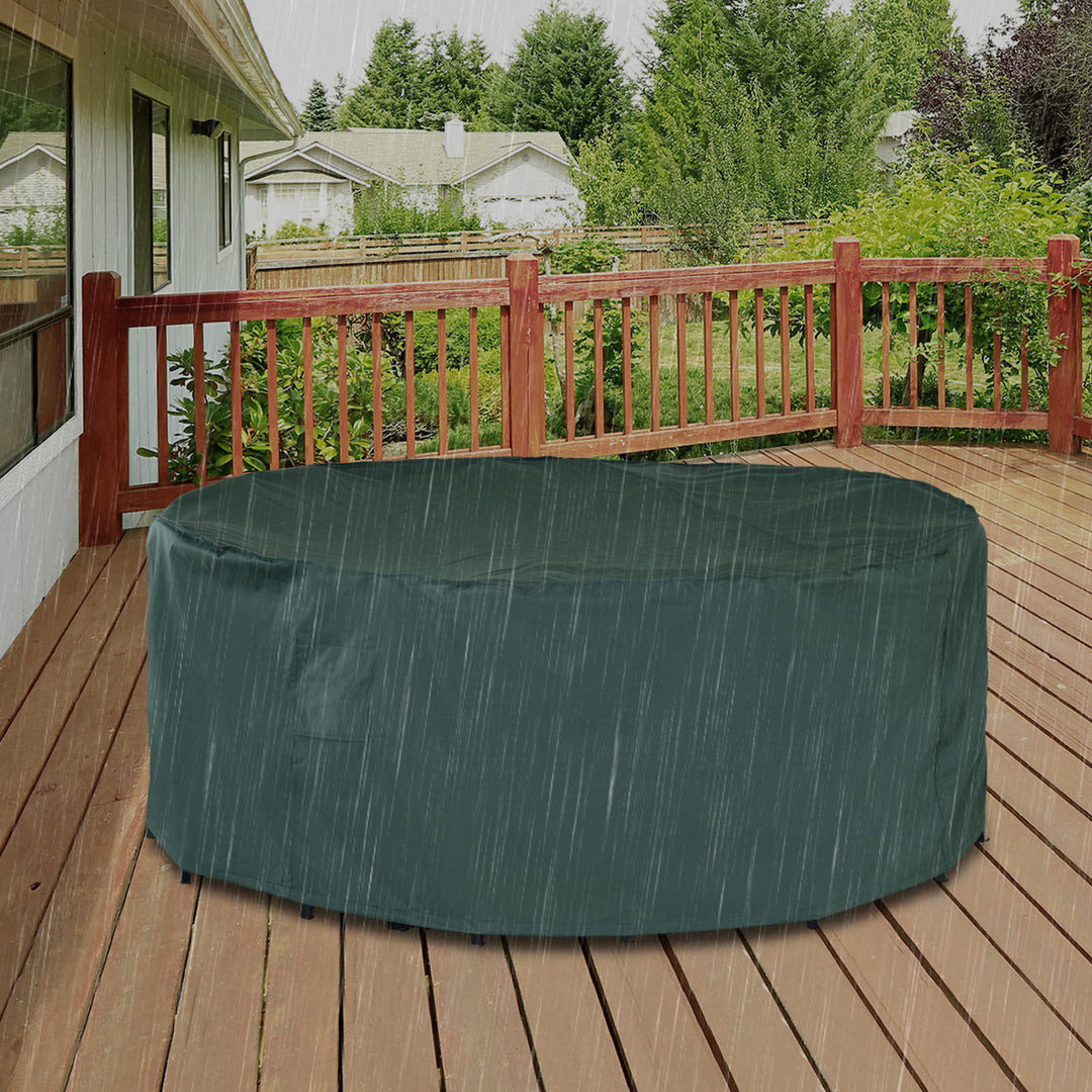 Garden  Patio Large Furniture Set Round Cover 600D Oxford Waterproof _193 x 80H cm