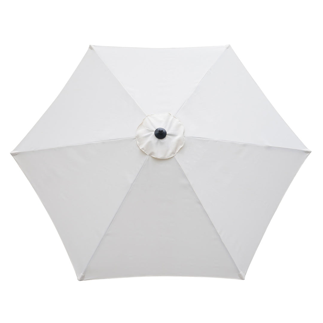 2.8m Garden Parasol Umbrella, Round Outdoor Market Table Umbrella, Parasol Patio Umbrella, 6 Ribs Manual Push, Sun Shade Canopy, Off-White