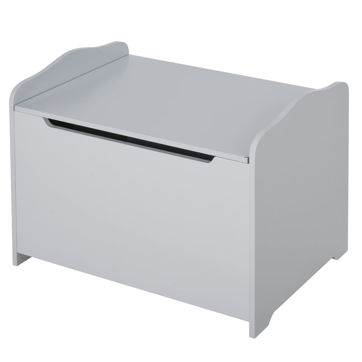 Wooden Kids Children Toy Storage Organizer Chest Safety Hinge Play Room Furniture Grey 60 x 40 x 48 cm