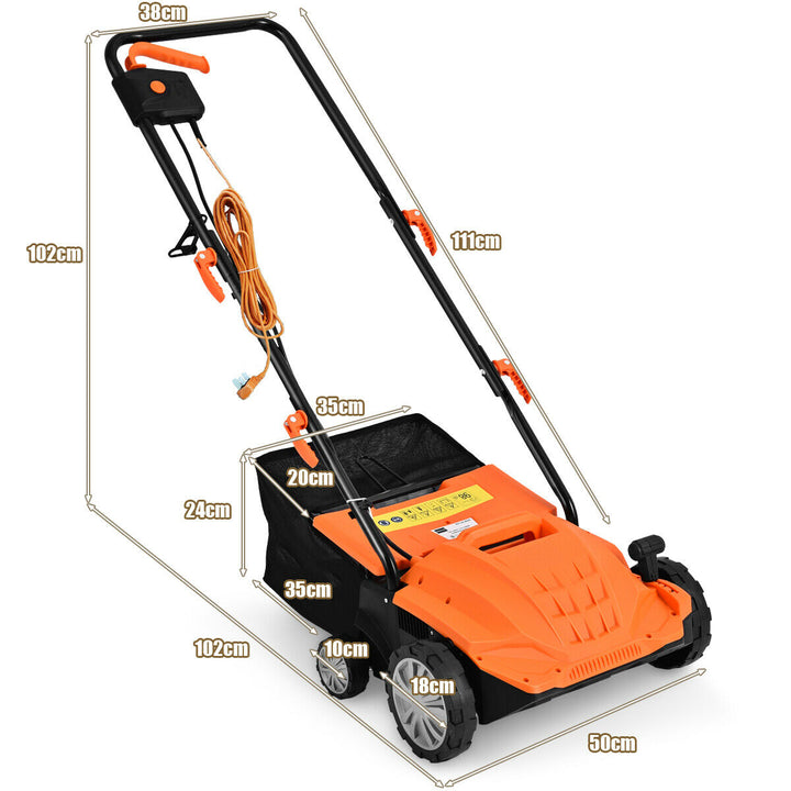 2 in 1 Electric Scarifier and Lawn Aerator with 40L Collection Box-Orange